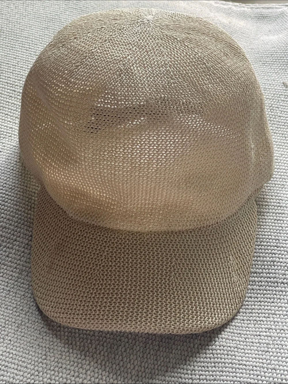 Breathable Beige Woven Baseball Cap - Men Accessories